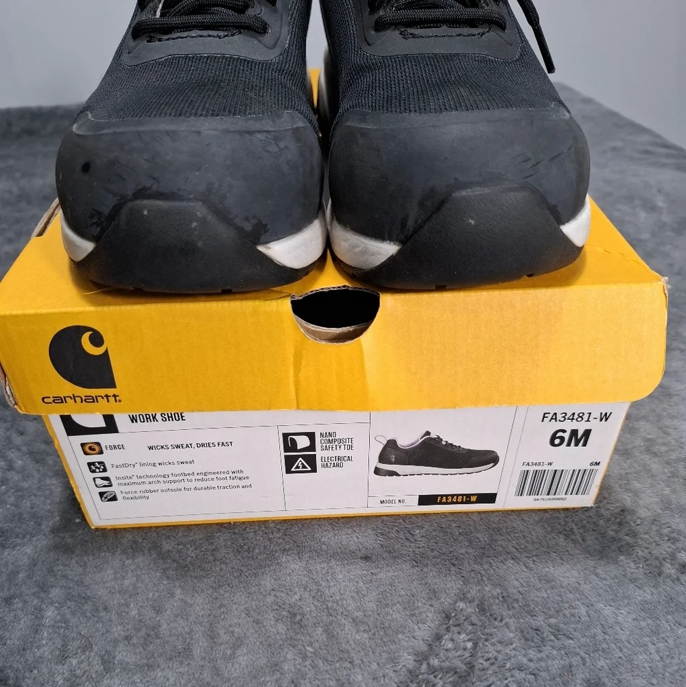 Carhartt Women's Work Shoes Sneakers in Black and Light Pink Safety Toe Size 6 - Picture 8 of 12